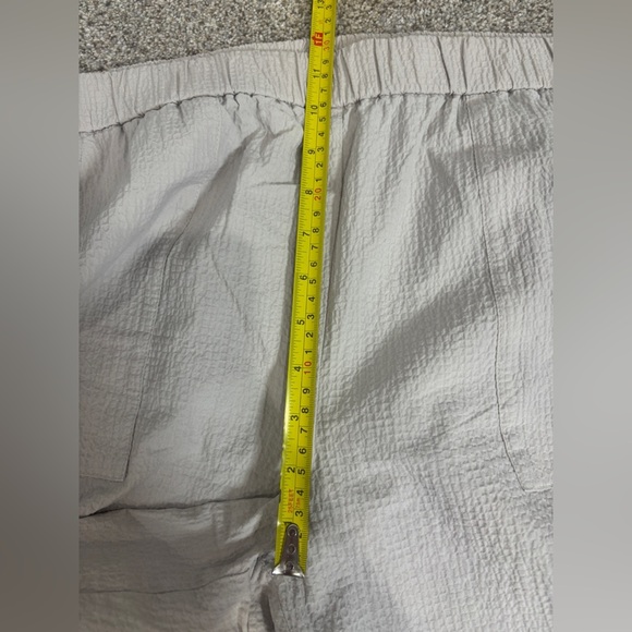 Eileen Fisher Stretch Organic Cotton Crop Pants Wide Leg Large Greige Chalk - Picture 9 of 15